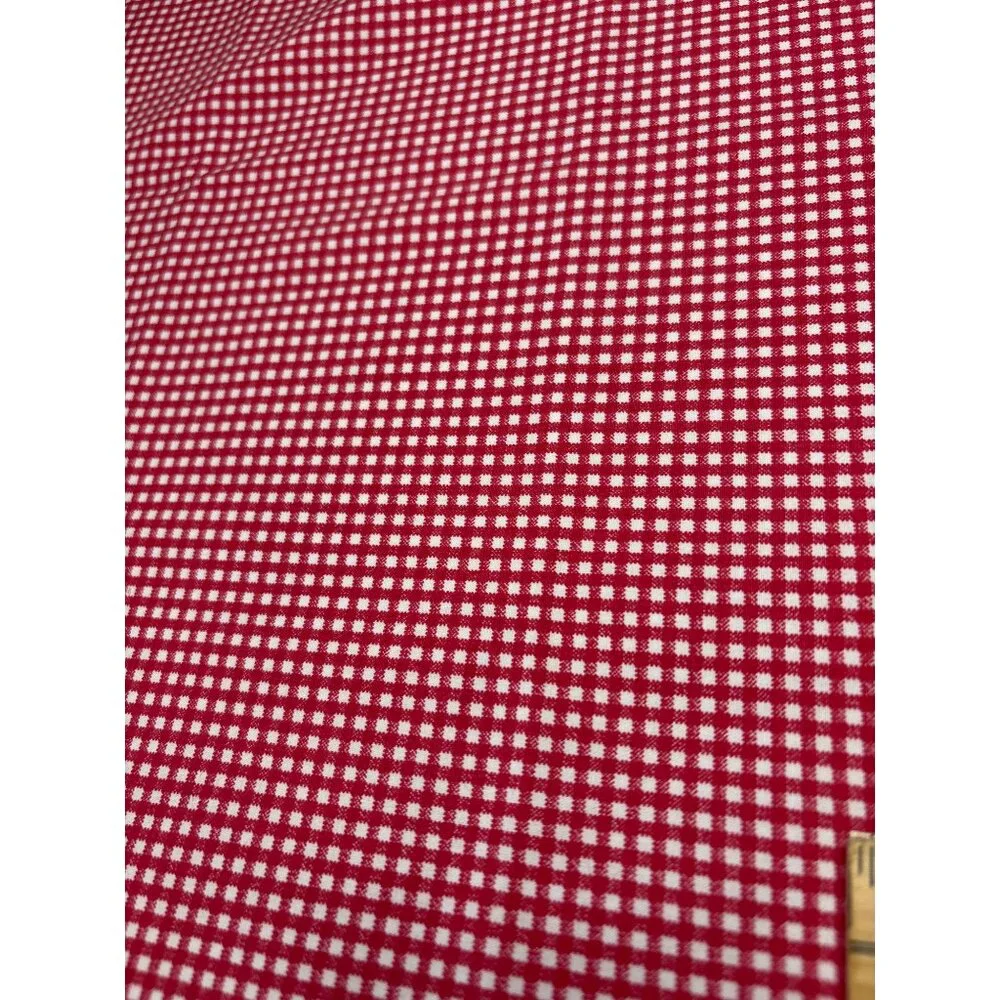 Red & White Gingham Cotton Fabric 17